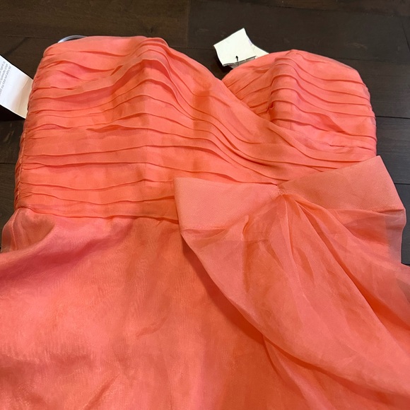 🆕 BNWT ABS - Silk Sweetheart Bow Dress Coral Sz 6 - Picture 8 of 9